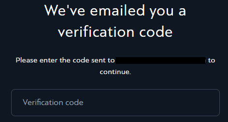 Email verification code